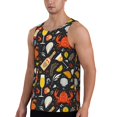 thumbnail image 2 of Goofa Seafood And Drinks Pattern Men's Workout Tank Top Slim-Fit Tank Quick Dry Fit Muscle Tank Top Beach Tank Top Bodybuilding Sleeveless T Shirt-XX-Large, 2 of 7