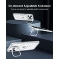 thumbnail image 3 of for iPhone 15 Pro Max Case, with Invisible Stand & Camera Guard, Matte Back Cover, Fit for Magsafe, Military Grade Shockproof, Slim Magnetic Phone Case Bulit in Kickstand 6.7", Clear Titanium, 3 of 16