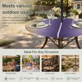 thumbnail image 6 of Round Outdoor Tablecloth with Umbrella Hole and Zipper, Purple Yellow Ombre Tablecloth with Elastic Waterproof, Farmhouse Modern Gradient Art Patio Table Covers for 55" - 60" Picnic Pool Tables, 6 of 9