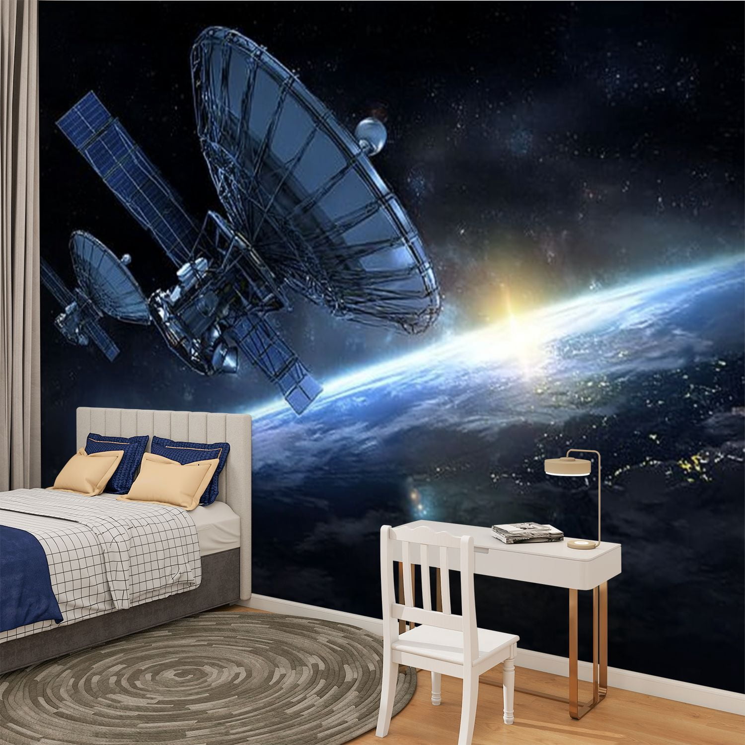Peel and Stick Wallpaper earth Modern Art Wall Mural Decor Self Adhesive and Removable 100in x 144in