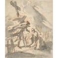 thumbnail image 2 of Gaspare Diziani 12x14 Black Ornate Wood Framed Double Matted Museum Art Print Titled: Christ in the Garden of Gethsemane (18th Century), 2 of 5