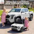 thumbnail image 4 of 24V Ride On Car for Kids, Licensed Toyota Tacoma 2 Seater Battery Powered Ride On Truck Toy with Remote Control, 4 Wheel Suspension, Colorful Lights, Music, Electric Car for Boys Girls 3–8, White, 4 of 12