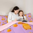 thumbnail image 4 of Erosebridal Cute Animals Capybara 7-Piece Bedding Comforter Set For Capybara Lovers,Orange Flowers Blossom King Bedding Sets For Kids ,Reversible Pink, 4 of 7