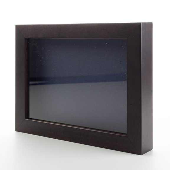 13x13 Shadow Box Frame Dark Brown Real Wood with a Navy Acid-Free Backing | 3/4" of Usuable Depth |