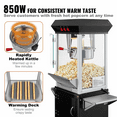 thumbnail image 4 of Popcorn Maker with Cart, 850W Popcorn Popper Machine, 8 Oz Kettle, Movie Theater Style, Black, 4 of 7
