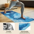 thumbnail image 4 of Blue Marble Pattern Hot Yoga Mat Towel Non Slip for Hot Yoga - Quick-Drying Yoga Mat Cover with 4 Corner Pockets with Travel Bag - Hot Yoga Towel Non Slip Grip Moisture Wicking Sweat 70"x26", 4 of 6