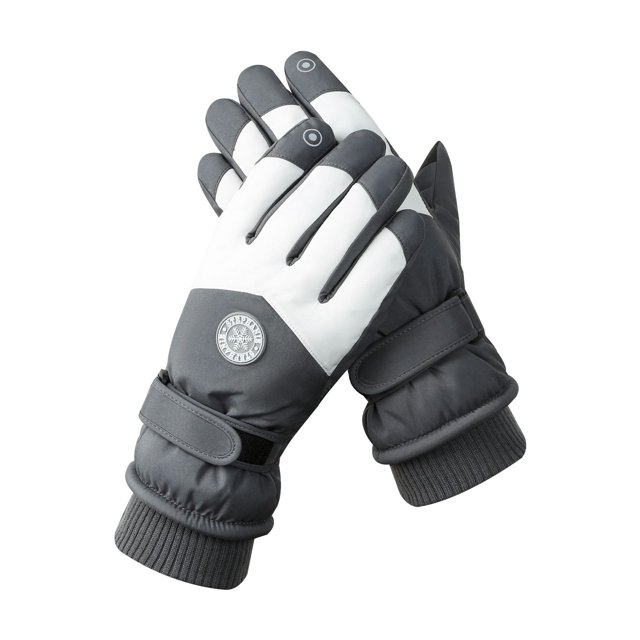Guantes de esquí de invierno para hombres y mujeres, para exteriores, con pantalla táctil, cálidos, forrados de vellón, gruesos, impermeables y antideslizantes