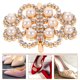 thumbnail image 4 of Clip decorativo para zapatos de mujer, elegante clip para zapatos con diamantes de imitación, extraíble, tacón alto, decoración de cristal., 4 of 6