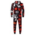 thumbnail image 4 of Aocisk Pyjama d'Halloween Chaud pour la Famille avec Capuche Zippée Imprimée Combinaison de Maison pour Papa Ensemble de Sommeil Assorti Douillet Rouge m, 4 of 4