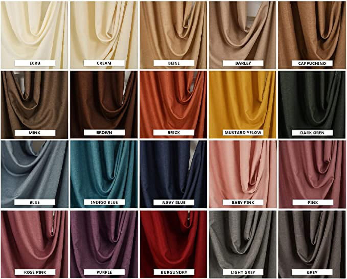 3S Brother's Home Decorative Barley Curtains Extra Wide Extra Long Luxury Colors Linen Look Custom Made 5-25 Feet Made in Turkey Hang Back Tab ( 1 Panel ) Home Décor (52"Wx84"L)
