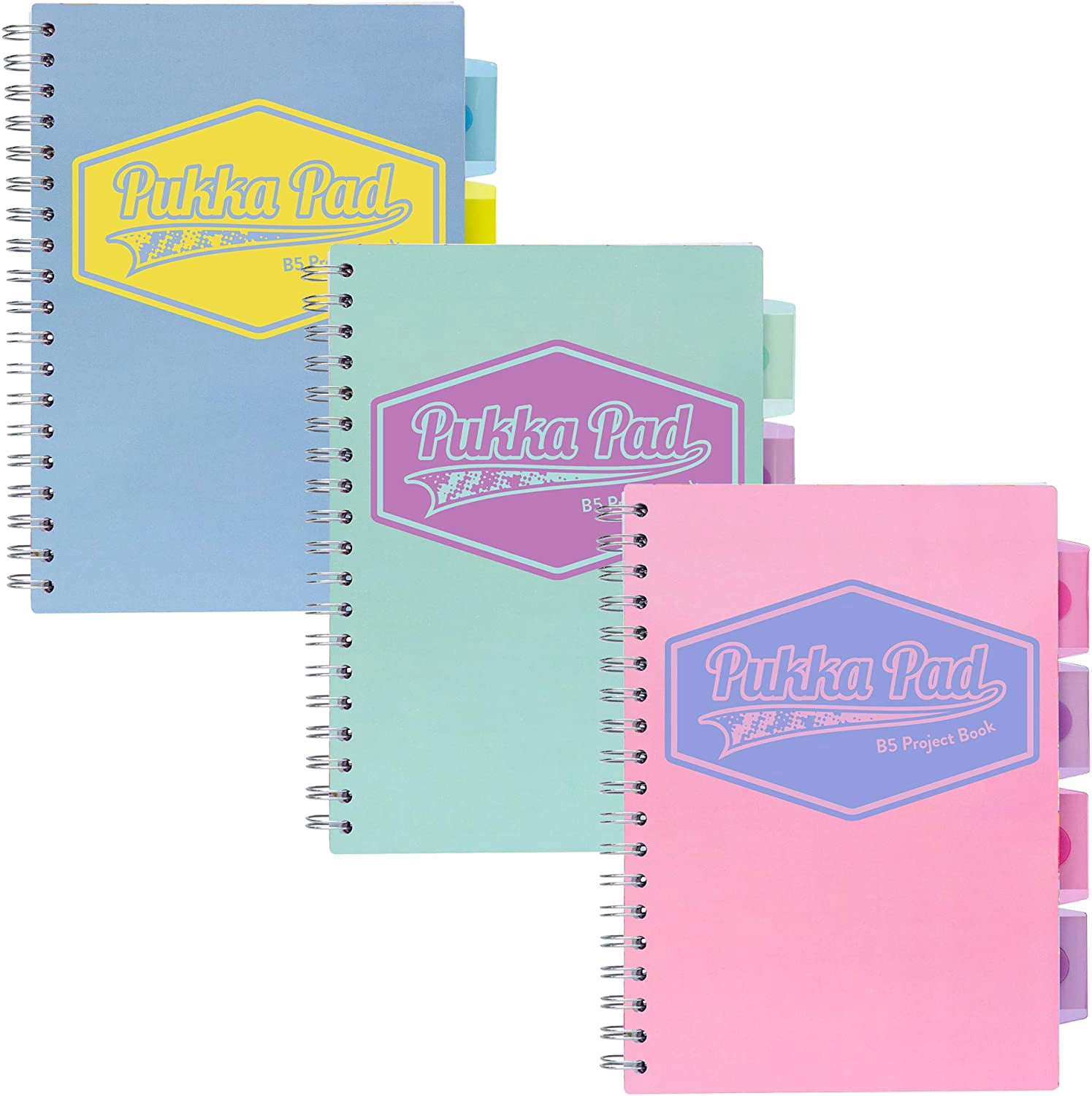 Pukka Pad Pastel 5-Subject Divider Notebook - 3 Pack