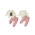 thumbnail image 2 of BemeyourBBs Toddler Baby Girl Fall Outfits Raccoon Sweatshirt with Pants 2 Pcs Set, 2 of 9