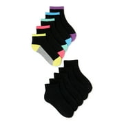 Wonder Nation Girls Ankle Socks, 10 Pack, Sizes Sizes S (6-10.5) - L (4-10)