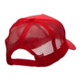 thumbnail image 4 of Winking Smiley Face Patched Solid Cotton Twill 5 panel Mesh Back Cap - Red OSFM, 4 of 5