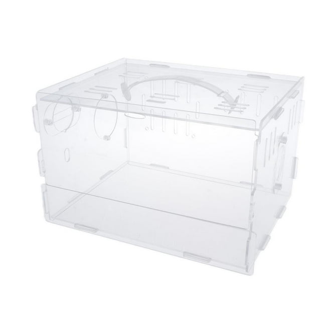 Becaristey Acrylic Transparent Hamster Guinea Pig Castle Cage For Easy Installation Acrylic Portable Villa Cage