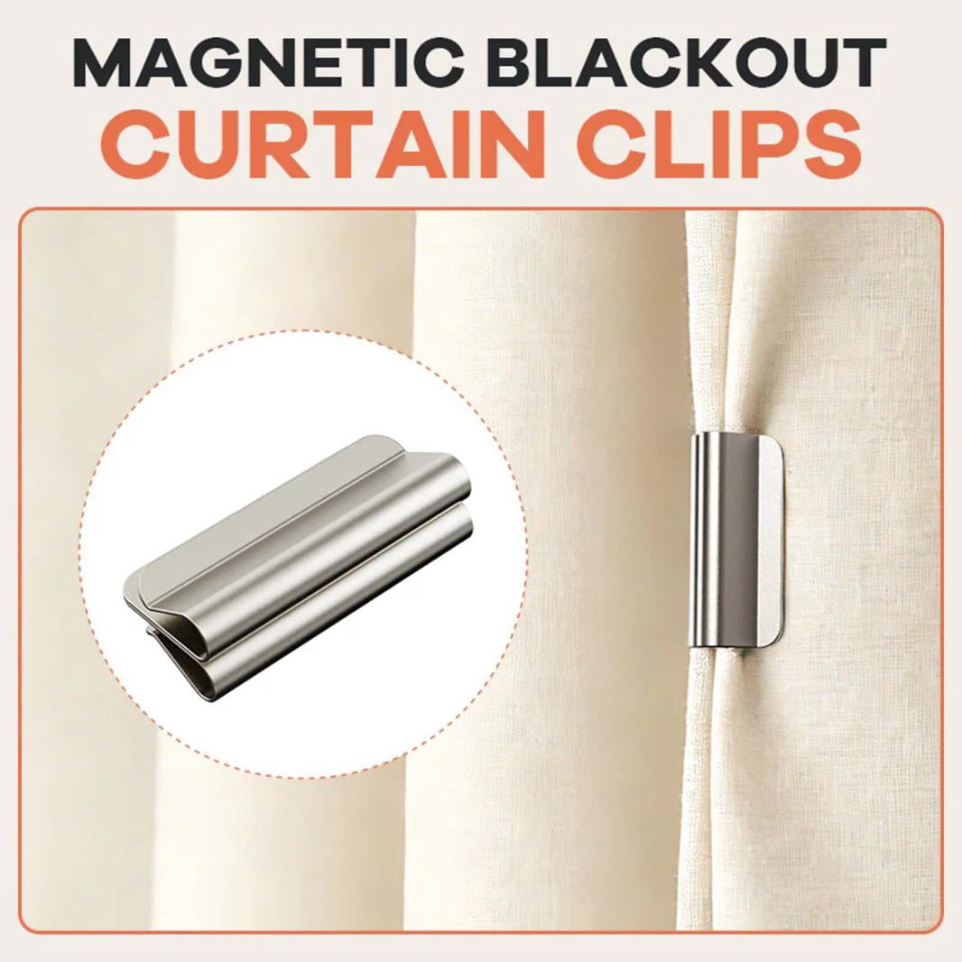 Fountwell Magnetic Curtain Clips – Hold Curtains Closed, Detachable Buckle, No Drill, Privacy Protection for Indoor & Outdoor Patio Curtains