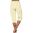 thumbnail image 5 of LIaqionyy Women Striped Capri Pants High Waisted Yoga Sweatpants Lounge Cropped Jogger Pant with Pockets, 5 of 6