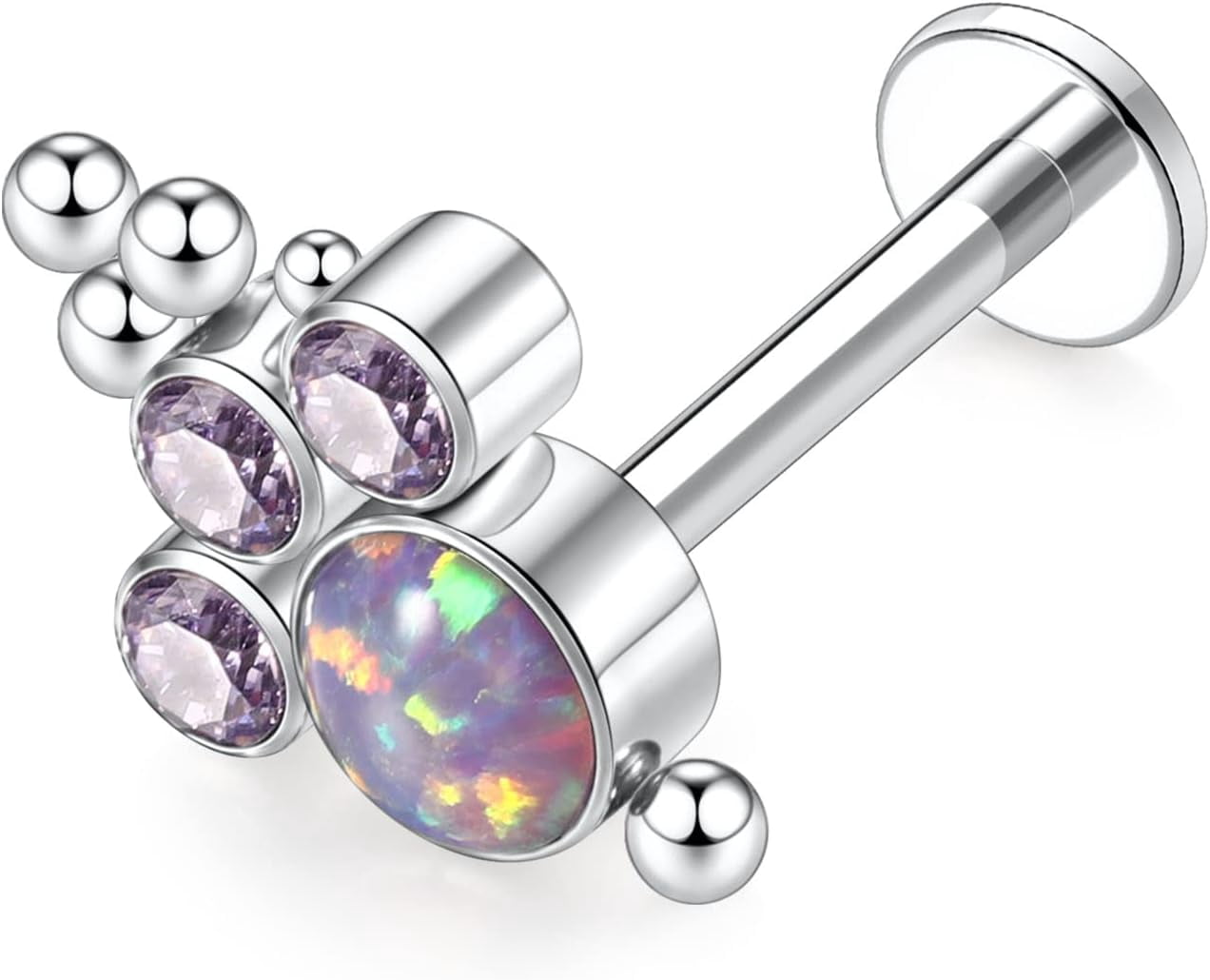 16G Best Tragus Cartilage Helix Conch Labret Medusa Piercing Jewelry Titanium Flat Back Earring Lip Ring Internally Threaded Labret Jewelry Nose Ring Stud 6mm 8mm 10mm[k830]