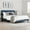 Blue, variant on Spruce & Spring Upholstered Platform Bed Frame with Wingback Headboard Queen