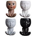 thumbnail image 5 of Hadanceo Flowerpot,Flowerpot Decoration Beautiful Art Design Fine Workmanship Hold Cheeks Holding Knees Decorative Resin Indoor Outdoor Plant Face Planter Household Supplies, 5 of 8
