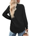 thumbnail image 3 of DondPO Womens Tunic Tops，Womens Sweatshirt Crewneck Long Sleeve Shirts High Low Tops Curved Hem Women Sweatshirts No Hood，Womens Fall Tops，Tops for Women Trendy Black L, 3 of 4