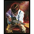 thumbnail image 2 of Frontline 12x14 Gold Ornate Wood Framed with Double Matting Museum Art Print Titled - Jazz Strummin Blues, 2 of 4