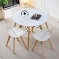thumbnail image 7 of Small Round Dining Table Set for 4, 31.5" Kitchen Table & 4 Clear Acrylic Chairs for Restaurant Bedroom Living Room, Space Saving White Table Chair Set of 4, 7 of 7