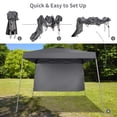 thumbnail image 4 of Ainfox 8 x 8 ft Pop up Canopy Tent with One Sidewall,Instant Slant Outdoor Gazebo for Beach, Sun Shade,Outdoor Activies,Gray, 4 of 7