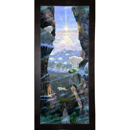 Goat Country-ALLJIM98524 Print 28.75"x12" by Allen Jimmerson in a Affordable Black Medium