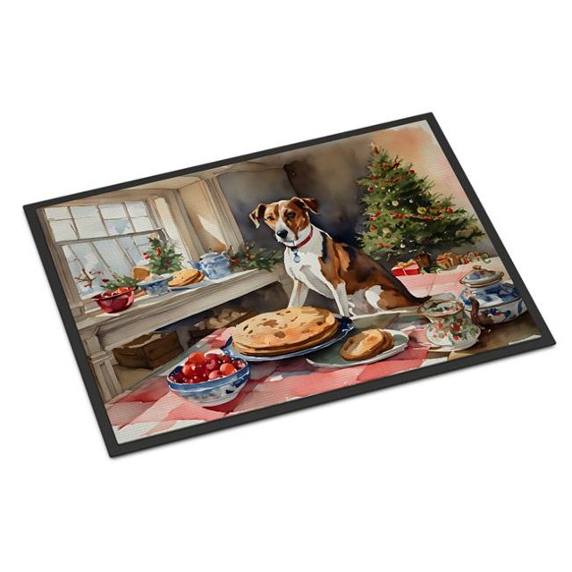 Carolines Treasures DAC3787MAT 18 x 27 in. Unisex English Foxhound Christmas Cookies Doormat