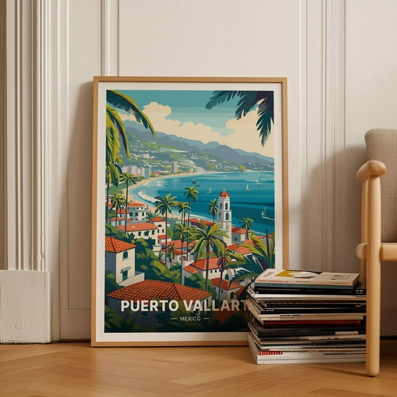 Puerto Vallarta Mexico Poster, Wall Art For Travel Enthusiasts, Guadalajara Decor, Adventure Home Decor Wall Art, Modern Wall Decor, 8x12 UNFRAMED