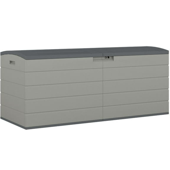 Suncast 59 in. W X 23 in. D Gray Plastic Deck Box 120 gal