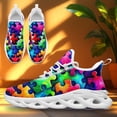 thumbnail image 5 of Coolcustomize Running Sneakers for Women, Colorful Puzzle Print, Casual Street Style, Trendy Lightweight Lace-Up Sport Shoes, Fashion Tennis Shoes for Casual Attire/Street Walking/Casual Outfit, 5 of 5