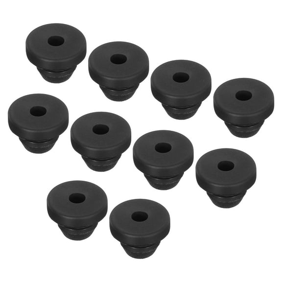 20Pcs Snap Rubber Grommet Plug Mount Dia 5mm ID 2.5mm Seal Anti-Scratch for Electrical Box Cable Black