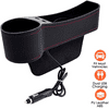Acelane Car Seat Gap Filler Car Seat Organizer Multifunctional with Dual USB Charging Front Seat Car Console Side Organizer Cup Holder Premium PU Leather Seat Catcher Storage Box (Driver S