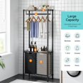 thumbnail image 4 of Laundry Sorter, 2 Section Laundry Hamper Sorter with Garment Rack, Black, 4 of 7