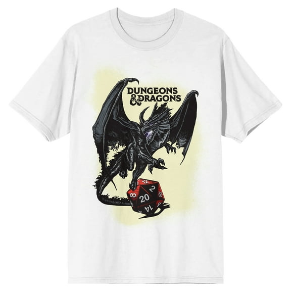Dungeons & Dragons Dragon and Dice Men's White T-shirt