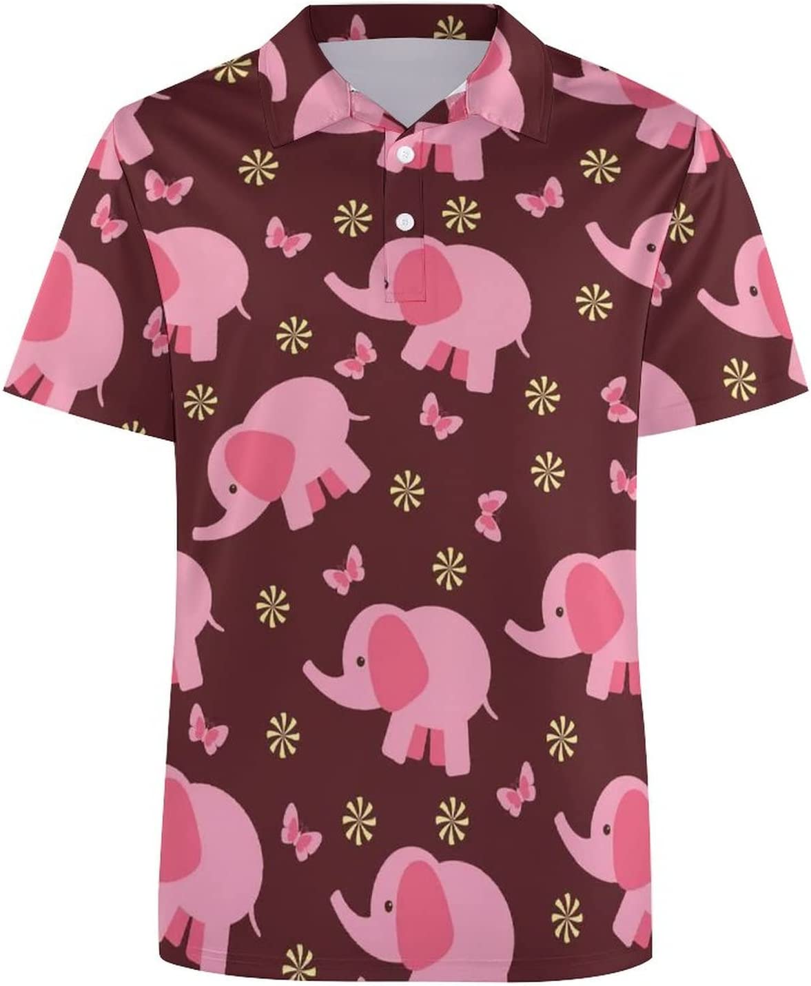 Indian Elephant Pattern Men's Polo-Shirts Short Sleeve Golf Tees Outdoor  Sport Tennis Tops 