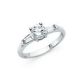 thumbnail image 2 of 14k Solid Yellow Gold Round & Baguette 1.0 ct CZ Soliatre Engagement Ring, 2 of 2