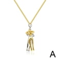 thumbnail image 1 of White+rose TWO-COLOR HUG NECKLACE CHARACTER LADIES FASHION CLAVICLE CHAIN GIF N6 O3Y9, 1 of 9