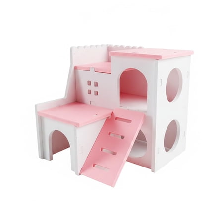 Unbranded Wooden Pet Climbing House, 6.1 x 6.1 x 5.91 in, for Small Pets