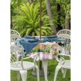 thumbnail image 2 of Outdoor Tablecloth with Umbrella Hole and Zipper, Easter Round Table Cloth 60 Inch Waterproof Tablecloth, Pink Plaid Blue Truck Eggs Bunny Retro Art Picnic Table Cover for Patio Camping, 2 of 7