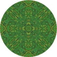 thumbnail image 1 of Ahgly Company Machine Washable Indoor Round Transitional Dark Forest Green Area Rugs, 3' Round, 1 of 7