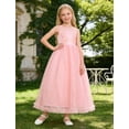 thumbnail image 4 of IBTOM CASTLE Flower Girl Formal Maxi Wedding Dress Floral First Communion Easter Ball Gown Tween Pageant Junior Bridesmaid Dresses 9-10 Years Pink, 4 of 7