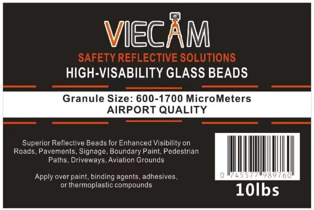 Multipurpose Reflective Glass Beads for Traffic & Crafts: Includes Traffic Paint, Road Markings, Curb Paint, Striping, Parking, Crosswalks, Driveways, Airports, Signs, & Arts (10, Pounds)