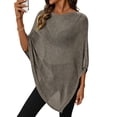 thumbnail image 3 of Lumtrix Womens Sheer Knit Poncho Crochet Summer Tops See Through Mesh Summer Fall Sweaters Beach Cover 2026 Gray One Size, 3 of 7