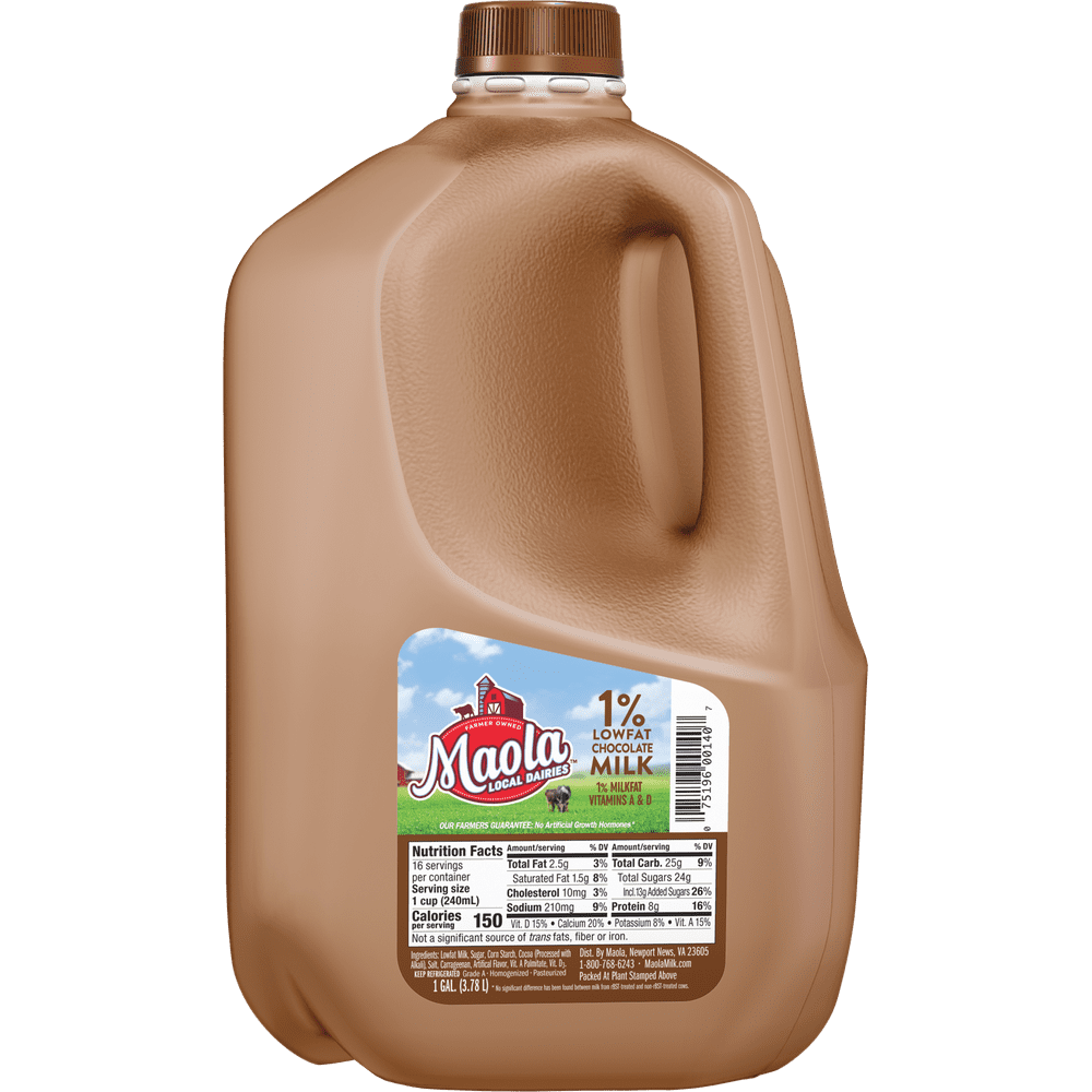 Maola 1 LowFat Chocolate Milk, 1 Gallon