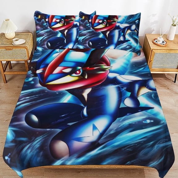 Duvet Cover Bedding Set Cartoon Print Soft Quilt Cover 3 Pieces, 1 Comforter Cover & 2 Pillowcases for Kids Teens Boys Girls Room Decor 86"x70"