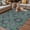 Blue, variant on Green Mediterranean Outdoor Rug for Patio/Deck/Porch, Non-Slip Large Area Rug 5 x 7 Ft, Vintage Abstract Geometric Floral Texture Indoor Outdoor Rugs Washable Area Rugs, Camping Rug Carpet Runner