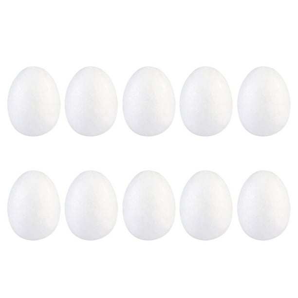 20 huevos de Pascua para pintar, decoración de Pascua, para manualidades infantiles (blanco, 6 cm)